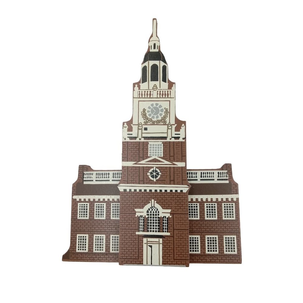 Shelia Independence Hall Wood Shelf Sitter 1990 Made in the USA Retired